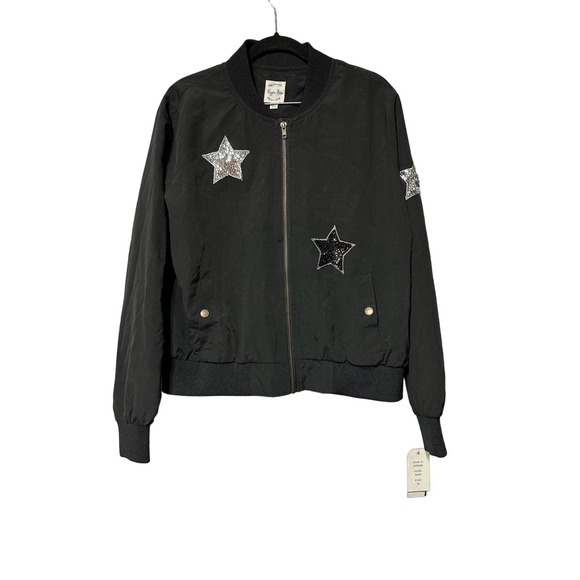 NWT‎ Hippie Rose Black jacket with Sequin Stars size XL - Picture 1 of 6